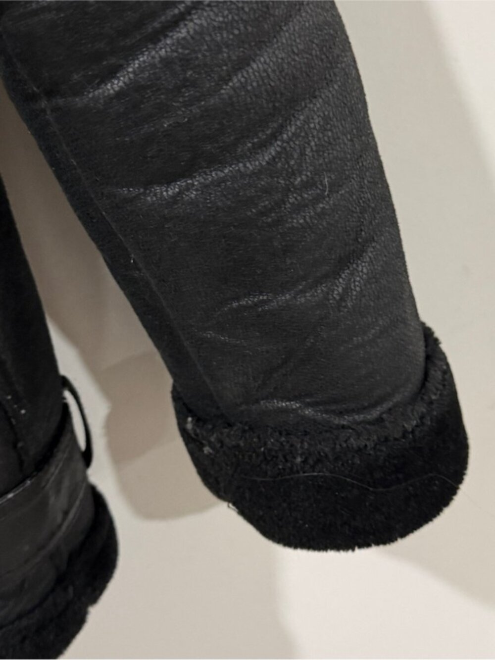 Zara Woman Size L Black Faux Shearling Aviator Jacket - Picture 8 of 11